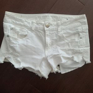 American eagle white jean shorts